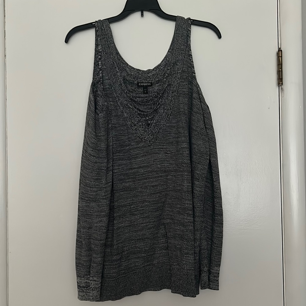 Express sweater with cutout shoulder